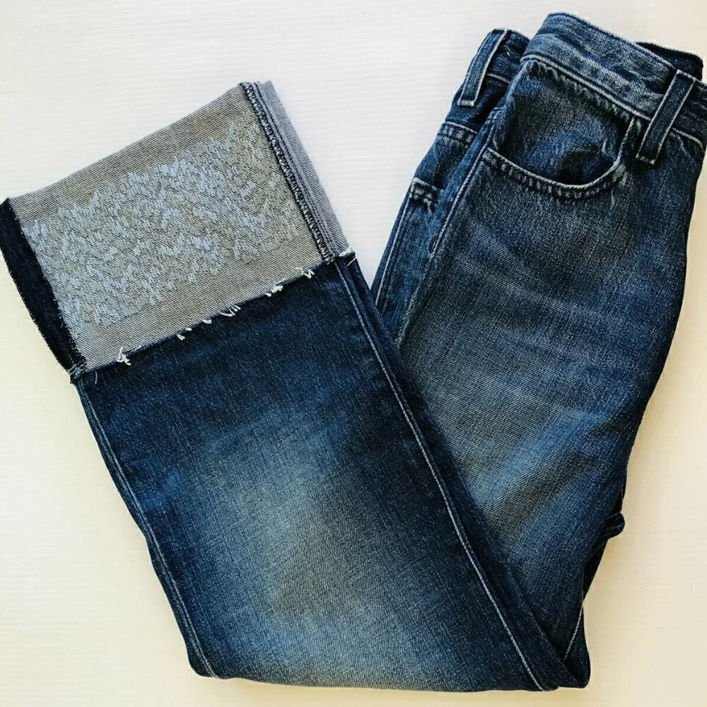 J Brand Womens Denim Joan High Waist Crop Wide Leg Jeans Size 25 Blue JB001576 - Picture 3 of 12